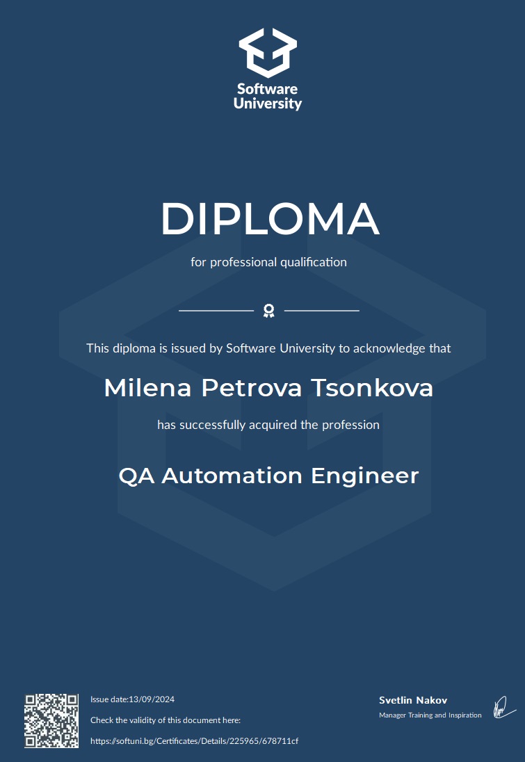 diploma for qa