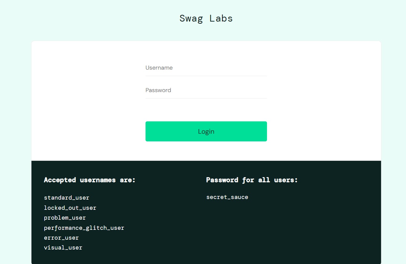 link to SwagLabs